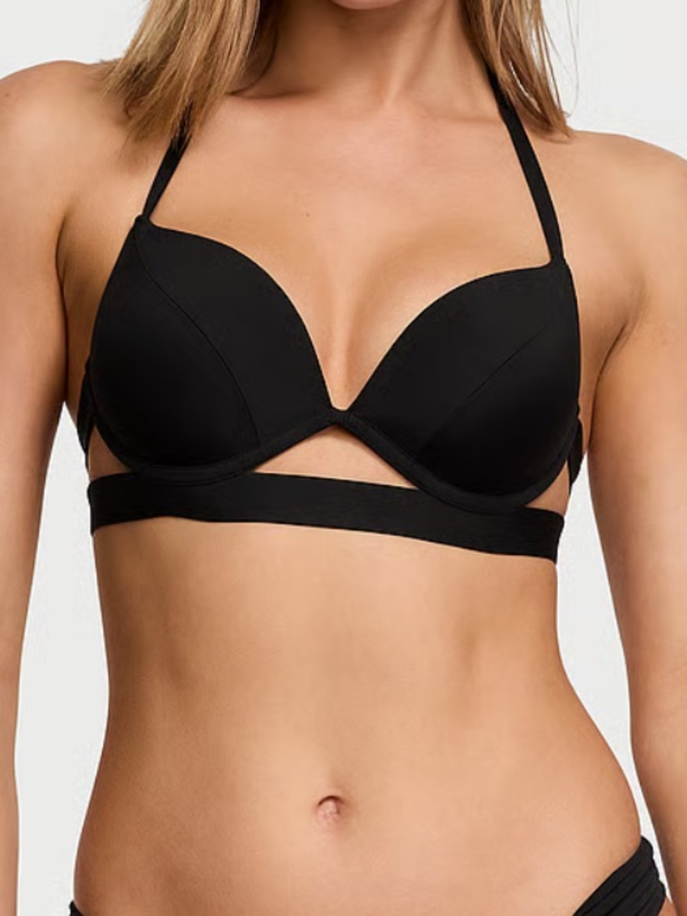 Victoria’s Secret Banded Push-Up Bikini Set in Pure Black 32D